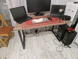 Компьютерный стол Ferrum-decor Дейв 75x140x70 черный ДСП Дуб Сан-Марино 32мм