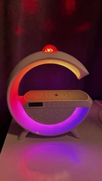 Многофункциональный ночник с будильником BT-3401 RGB с Bluetooth колонкой, Радио и беспроводной зарядкой Белый