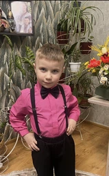 Рубашка для мальчика кораллового цвета классическая Арт. 12-05-2 Jankes 128р фото от покупателей 1
