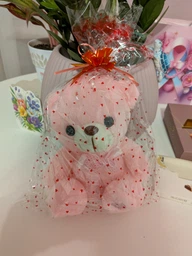 Мягкий плюшевый мишка со светодиодной LED подсветкой Мягкая игрушка Magic Bear подарок светящийся медведь 23 см Розовый фото от покупателей 1