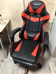Игровое кресло Hanert G‑Force Black с подставкой для ног, экокожа фото от покупателей 10