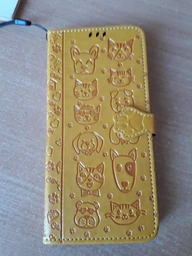 Чохол Embossed Cat and Dog для Xiaomi Redmi Note 14 4G EU Version книжка шкіра PU з візитницею м'ятний