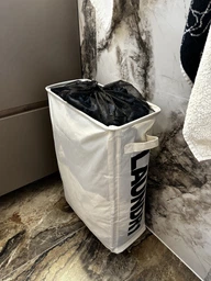 Кошик для білизни для зберігання брудного одягу корзина сортувальна біла 60*35*17 фото від покупців 2