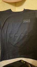 Футболка хлопковая длинная мужская Jack & Jones 12151955 M Белая с принтом (5715424111502)