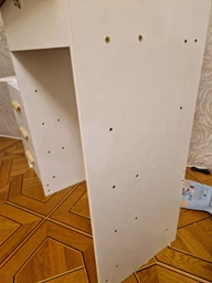 Туалетний столик для макіяжу STL-MD 84 з LED дзеркалом та пуфиком, білий, дерево, 85x36x131 см, 4 ящики