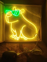 Неоновый знак Generic настенный LED светильник Капибара 32x34 см