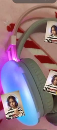 Наушники беспроводные накладные игровые детские SMY-580 Bluetooth RGB беспроводные со встроенным микрофоном, розовые фото от покупателей 16