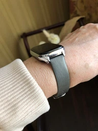 Кожаный ремешок Mi Jobs с металлической капсулой для Mi Smart Band 9 Active Red and Silver (mrk6003) фото от покупателей 2