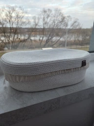 Хлебница с мешочком ANCORD HOME хлопоковый канат 36х19х12 см айвори