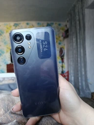 Мобільний телефон Vove S24 Ultra Dual SIM 6.74（Helio G99）, екран 4ГБ+64ГБ, розблокування відбитком пальця, рожевий фото від покупців 2