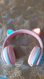 Беспроводные наушники с кошачьими ушками CAT EAR Bluetooth 5.0 + EDR детские наушники, игровые с блютуз гарнитурой и LED подсветкой, розовые VIV-23M фото от покупателей 4