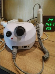 Фрезер для маникюра и педикюра профессиональный 65W 45000 об. мин + подарок 7 алмазных фрез белый фото от покупателей 17