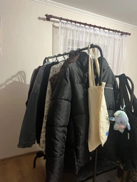 Вешалка стойка для одежды и обуви на колесах передвижная напольная металлическая Home Decor черная фото от покупателей 6