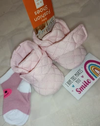 М'які пінетки "Toesies" для малюків з липучкою та протиковзкою підошвою (довжина устілки 12 см) (6-12 місяців) рожевий (KS1056)