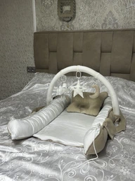 Кокон гнездышко для новорожденных Carus Textile однотон 70*35 см айвори-бежевый
