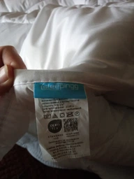 Одеяло Sleepingg всесезонное евро 200x220 см антиаллергенное волокно Белое стеганое (4820227283194) фото от покупателей 6