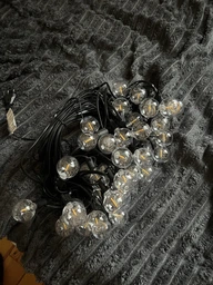 Уличная гирлянда ретро лампочки 30 м 50 LED с тёплым светом декоративная праздничная садовая для дома двора террасы альтанки кафе ресторана свадьбы вечеринок водонепроницаемая стойкая для наружного освещения чёрная IP44 с 2 запасными лампочками (101228) фото от покупателей 5