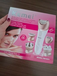 Беспроводной эпилятор Kemei для сухой и влажной депиляции 5в1 с насадками депилятор пемза массажер бритва пилинг с подсветкой
