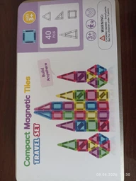 Різнокольорові Магнітні Міні-Блоки Magnetic Blocks Tiles 40 деталей 3D Магнітний Конструктор Дитячий для Хлопчиків та Дівчаток Розвиваючий Ігровий Набір для Подорожей у Металевому Боксі фото от покупателей 2