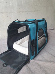 Сумка - переноска для котів та собак 44х28х25 CosmoPet CP-39 Blue фото від покупців 2