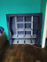 Тканевый шкаф для одежды 160×45×165 см складной на молнии Storage Rack, разборный каркасный шкаф-органайзер для хранения вещей с полками, компактный органайзер для дома, дачи, общежития Красный CL-170-Red