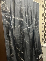 Штора для ванной комнаты шторка для душа черный мармор 180×200 см + кольца (12 шт) для шторки для ванной, черный фото от покупателей 7