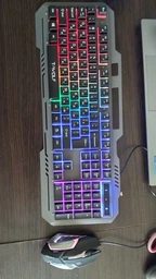 Игровой набор 2в1 TWolf TF600 (UA/ENG раскладка/RGB подсветка) Комплект клавиатура и мышь Black