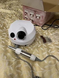 Фрезер для маникюра и педикюра профессиональный 65W 45000 об. мин + подарок 7 алмазных фрез белый фото от покупателей 15