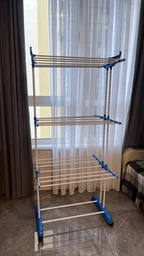 Сушарка для білизни для підлоги Garment Rack With Wheels TM-0035 на 20 кг 3 яруси на колесах фото від покупців 3