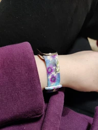 Ремінець силіконовий з малюнком Purple Flowers MRK для фітнес браслета Xiaomi Mi Band 8 Принт Фіалки (mrk3832) фото від покупців 1