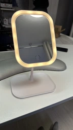 Косметическое сенсорное зеркало с LED-подсветкой, 3 режима света, настольное, с органайзером