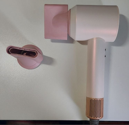 Профессиональный фен для волос Super Hair Dryer 1600 Вт черный + розовый + 5 насадок + держатель фена на стену