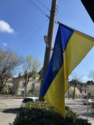 Флаг Украины с люверсами, флаг из габардина крепления люверс 135х90 см