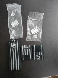 Бинт для приседаний EasyFit фиксатор коленного сустава Черно-серый (56003806) фото от покупателей 2