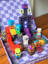 Магнитный конструктор Minecraft детский набор Майнкрафт 100 кубиков блоков для детей строительный магнитная игра игрушка магнитные блоки кубики пластиковые для развития логики моторики мышления обучающий подарок ребенку мальчикам девочкам фото от покупателей 4