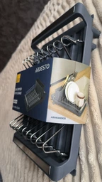 Сушилка для посуды с подставкой ARDESTO Minimalism пластик хромированное железо сталь серый темный 46.5x19.5x9.5 см (ARHK4103GS) фото от покупателей 1