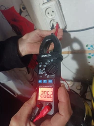 Мультиметр клещи токовые амперметр клещевой AC DC 600A True RMS бесконтактный для измерения тока напряжения сопротивления частоты высокой точности цифровой профессиональный электрический тестер для электрика автомобиля автоматический с LCD дисплеем SNAKOL