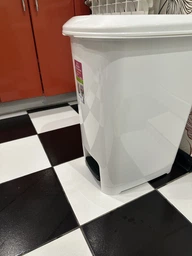 Відро для сміття з педаллю пластиковий з кришкою, 40 л, Білий (076-WHITE)