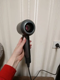 Профессиональный фен для волос Super Hair Dryer 1600 Вт черный + розовый + 5 насадок + держатель фена на стену