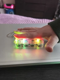 Брелок кейкап кликер, антистресс 4 клавиши LED подсветка клавиатура прозрачная фото от покупателей 1