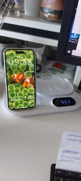 Беспроводная зарядная док станция для apple айфона часов наушников 3 в 1 докстанция с часами универсальная беспроводная зарядка на айфон iphone airpods iwatch эпл вотч 1-10 series QINETIQ i6 led clock rgb 30w докстанции белая + адаптер в подарок