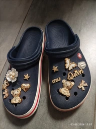 Джибітси на крокси crocs Jibbitz набір біжутерних прикрас на взуття ведмедики бантики метелики 12 шт золотистий (SVS)