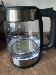 Електрочайник Electrolux 1.7л, Strix, скло, сріблясто-чорний