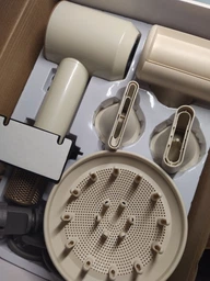 Фен для волос профессиональный Super Hair Dryer 5в1 белый + золотистый