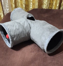 Потрійний ігровий тунель для домашніх тварин Göng складаний м'який тунель з м'ячиком - дражнилкою для котів, бежевий (102569944)