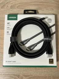 Високошвидкісний HDMI кабель UGREEN HD140 8K 2.1 у обплетенні чорний 1м (80401)