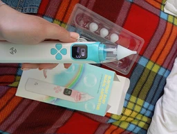 Електронний аспіратор назальний потужний для носа Electric Baby Nasal Aspirator соплеотсос електричний для новонароджених дітей з музикою білий фото від покупців 1