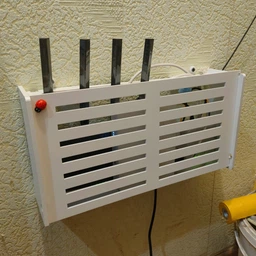 Настенная коробка для роутера Wi-Fi Полка 40*20,5*10 см Белая решетка фото от покупателей 1