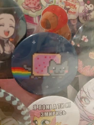 Значок мемНян Кет / Nyan Cat №3 44мм