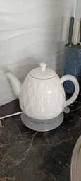 Чайник электрический керамический 1.5л 1200W Kamille Vizo крышка с силиконовым кольцом Белый фото от покупателей 1